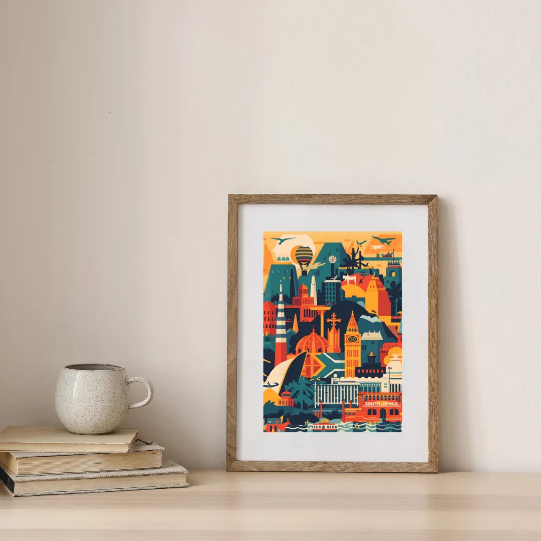 South Africa Landmarks Collage — digital art print by Lurevi