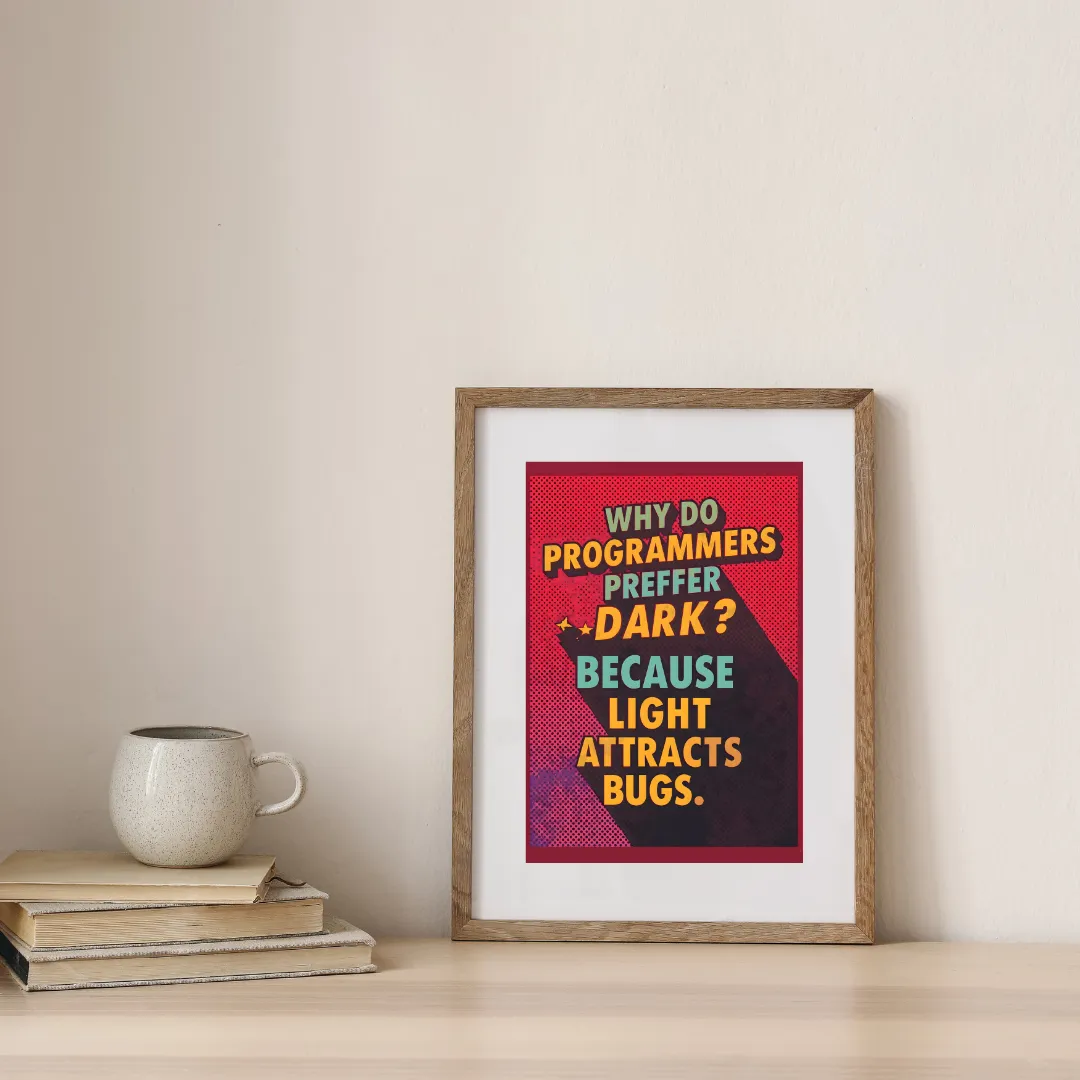 Light Attracts Bugs Coding Humor — digital art print by Lurevi