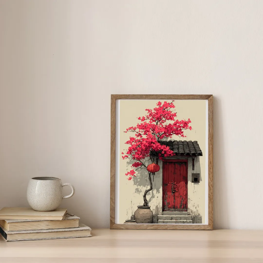 The Red Lantern Passage — digital art print by Lurevi