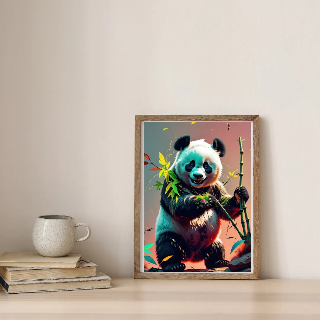 Playful Panda Paradise — digital art print by Lurevi
