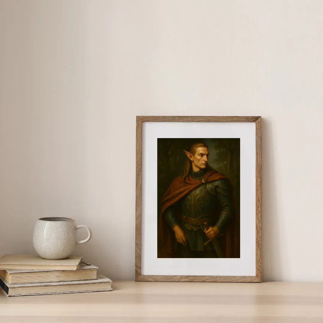 The Elf Knight’s Vigil — digital art print by Lurevi