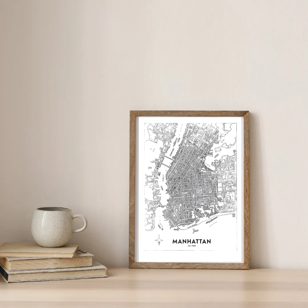 Historic Manhattan Blueprint — digital art print by Lurevi