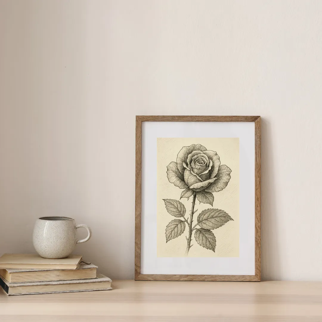 Petals in Ink — digital art print by Lurevi