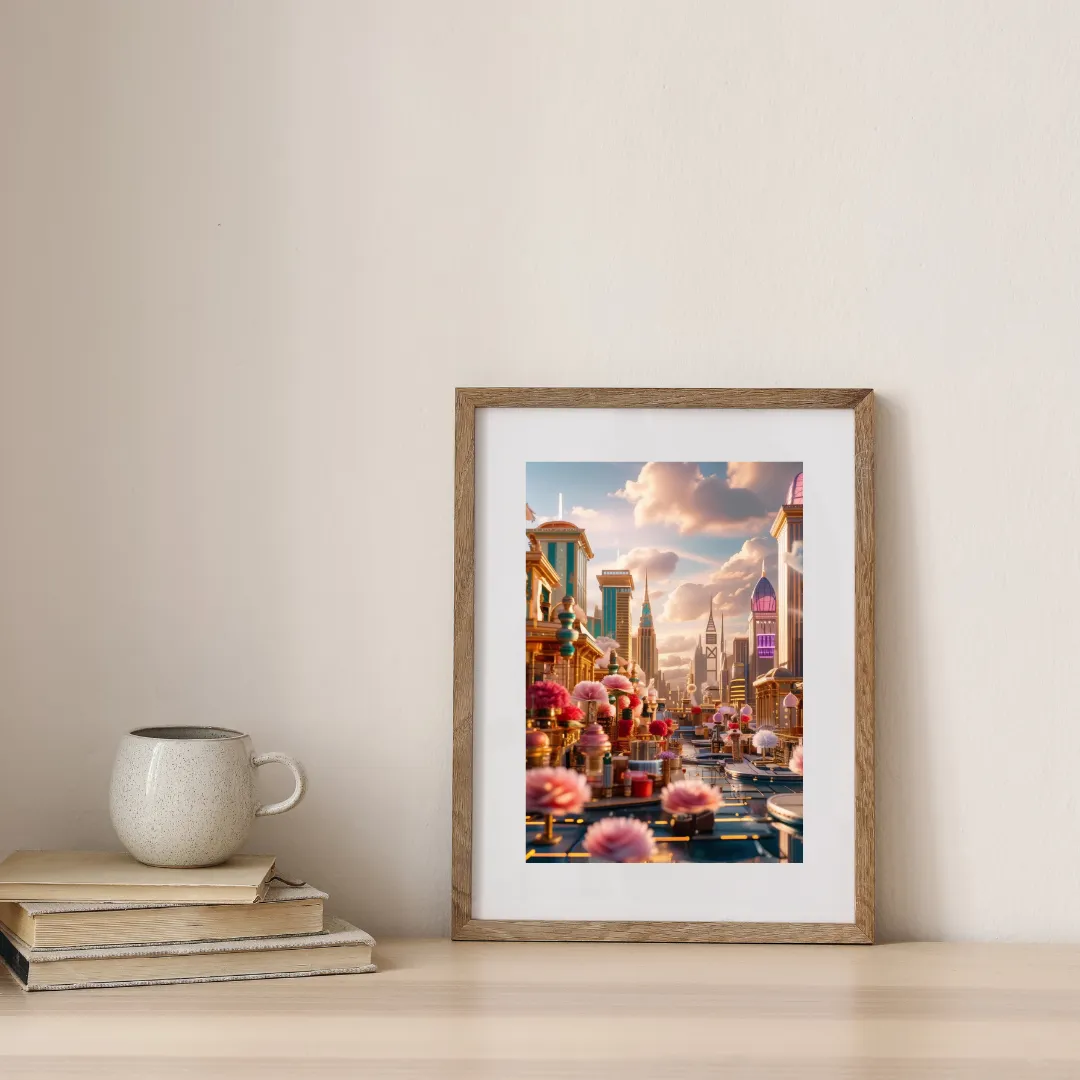 Dreamlike Futuristic City Floral Utopia — digital art print by Lurevi