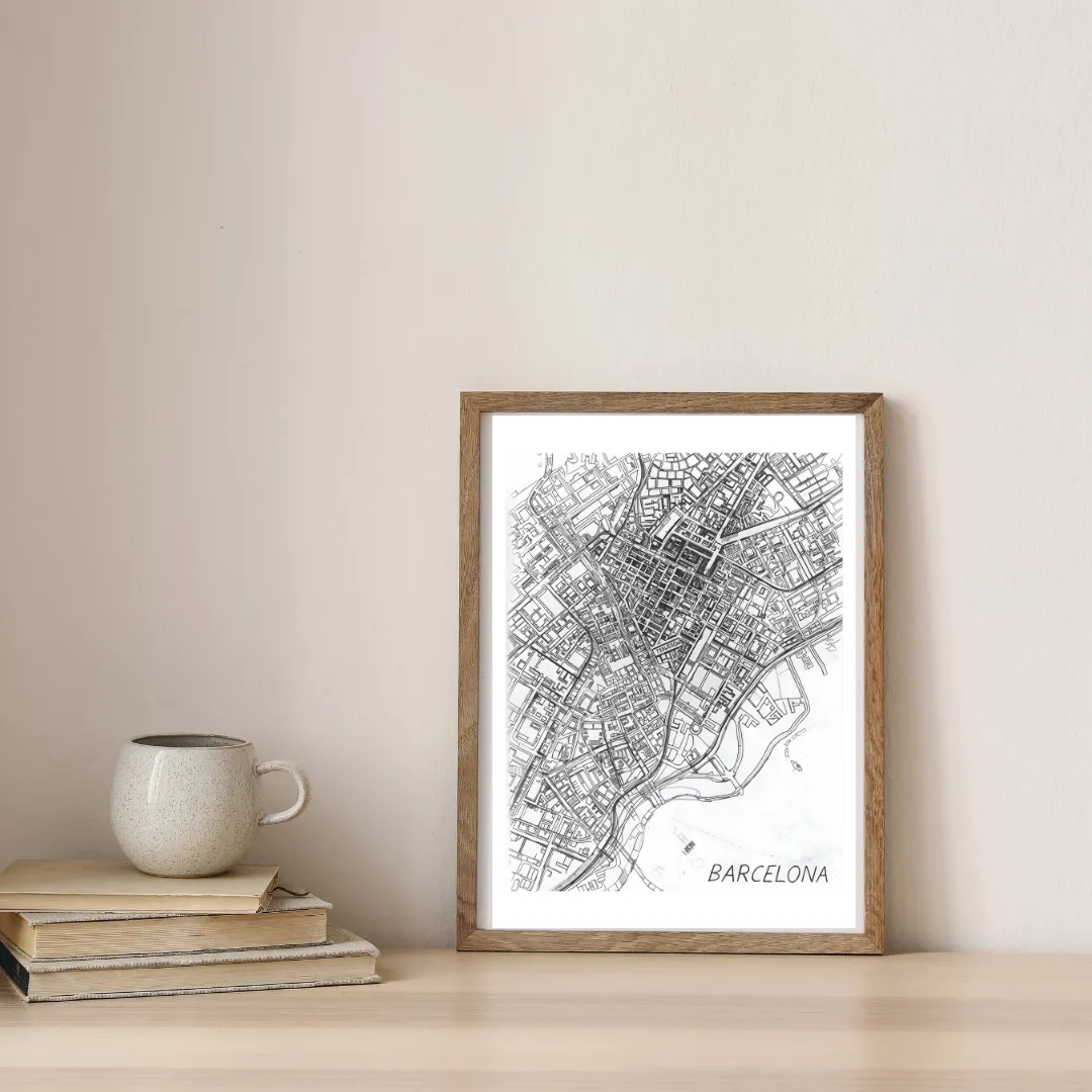 Barcelona In Black And White — digital art print by Lurevi