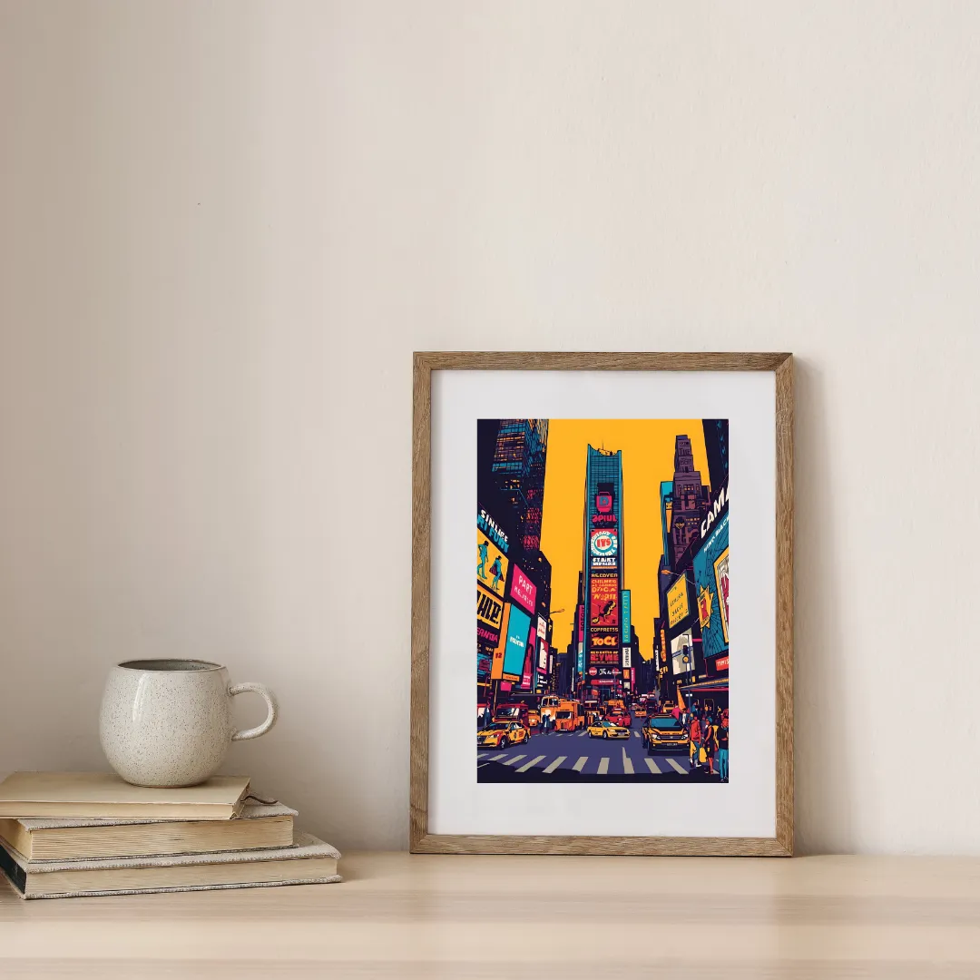 Times Square Golden Sunset — digital art print by Lurevi