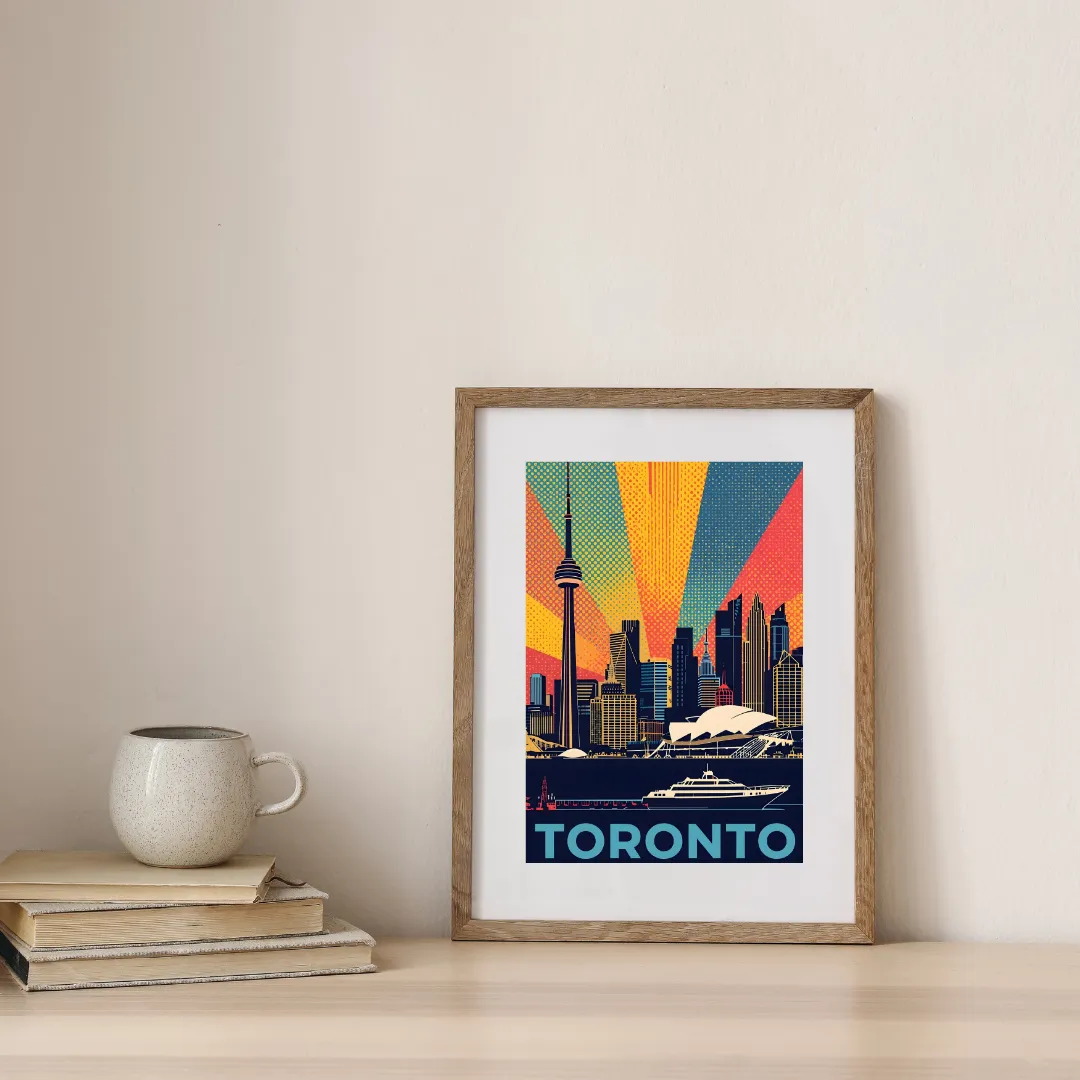 Vibrant Toronto Skyline Pop Poster — digital art print by Lurevi