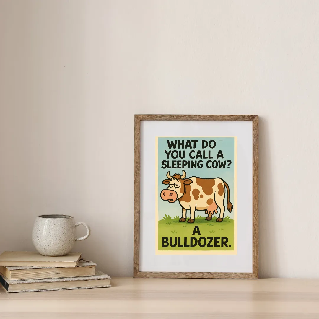 Lazy Moo Humor — digital art print by Lurevi