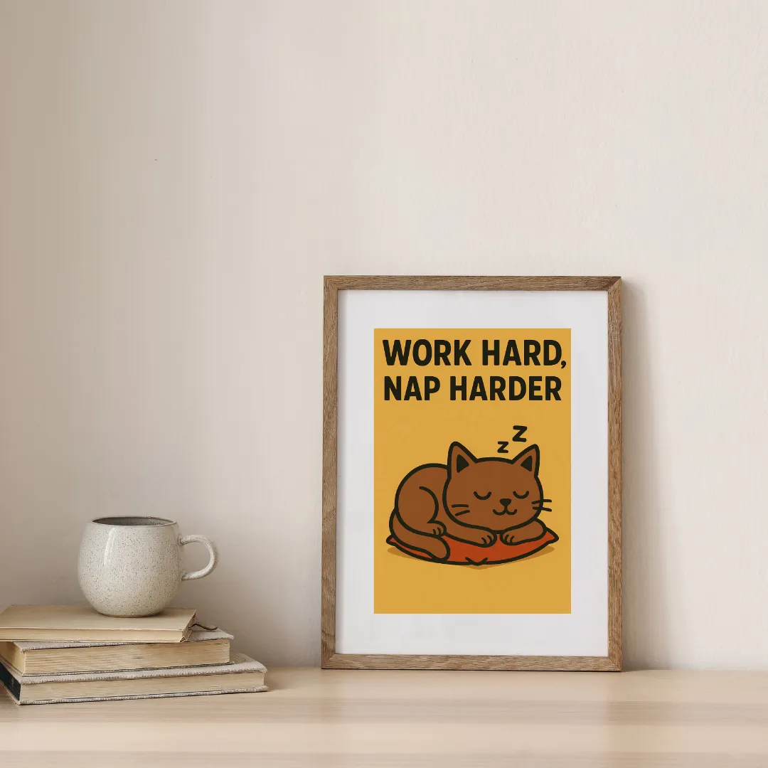 Work Less, Nap More — digital art print by Lurevi