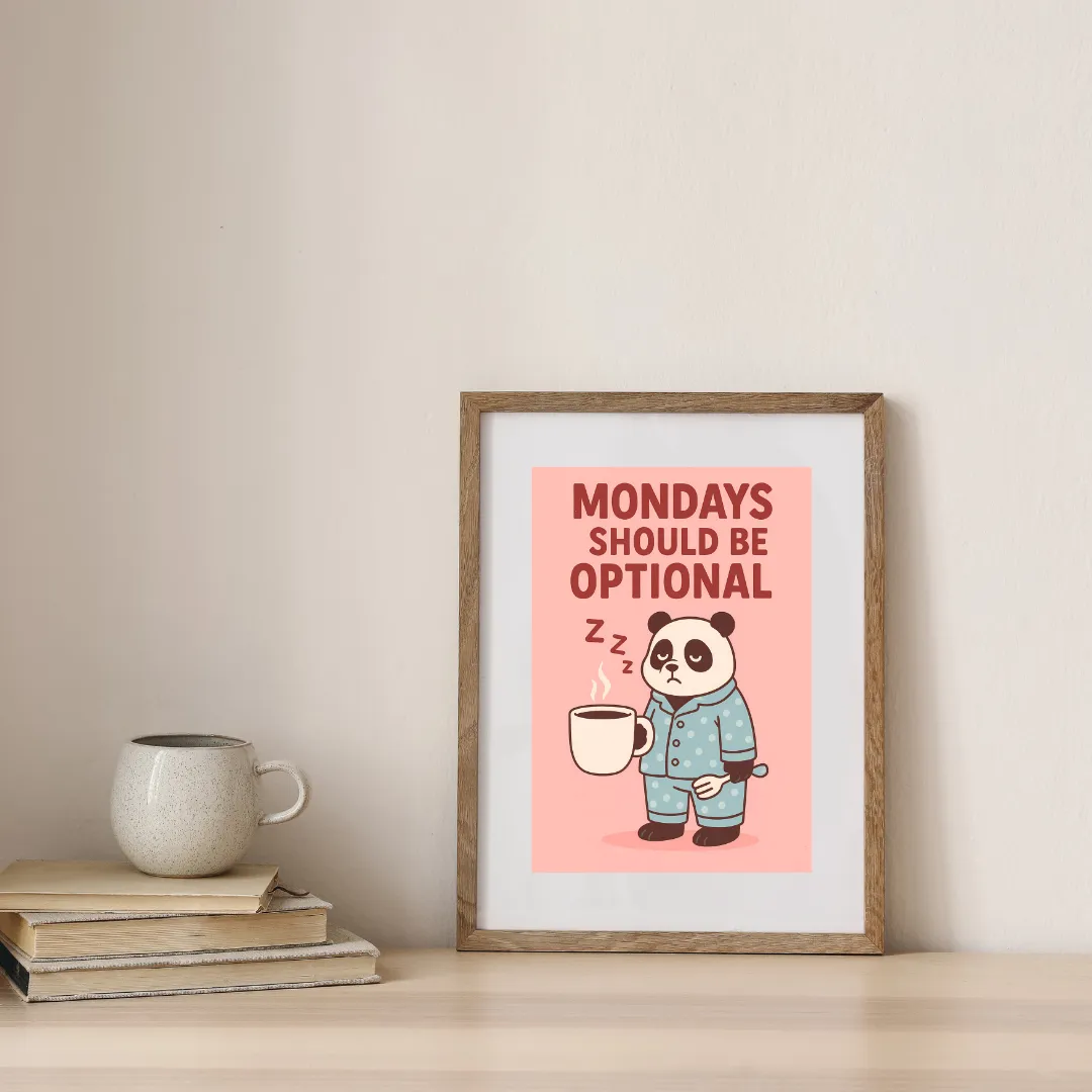 Panda vs. Monday — digital art print by Lurevi