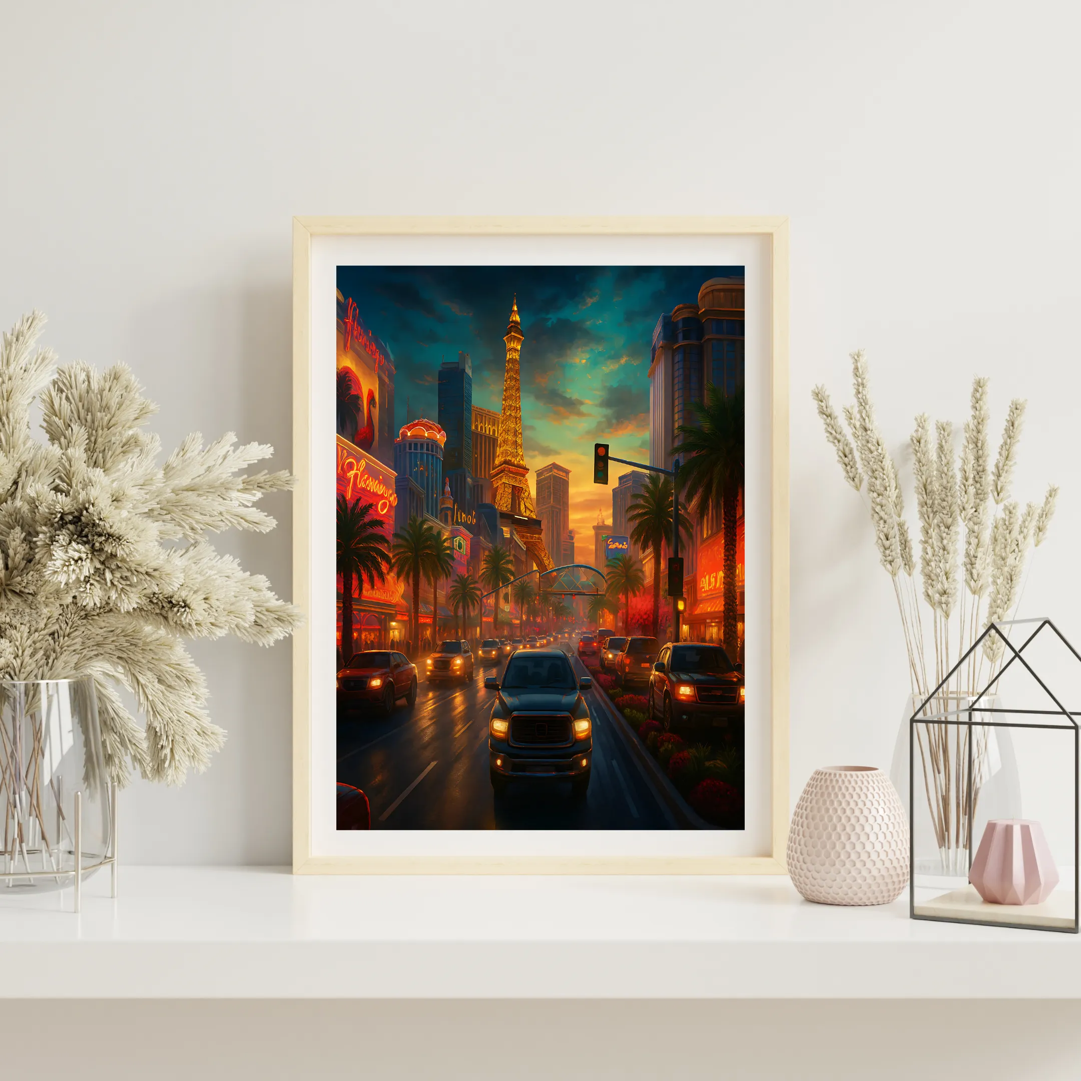 Golden Boulevard Glow — digital art print by Lurevi