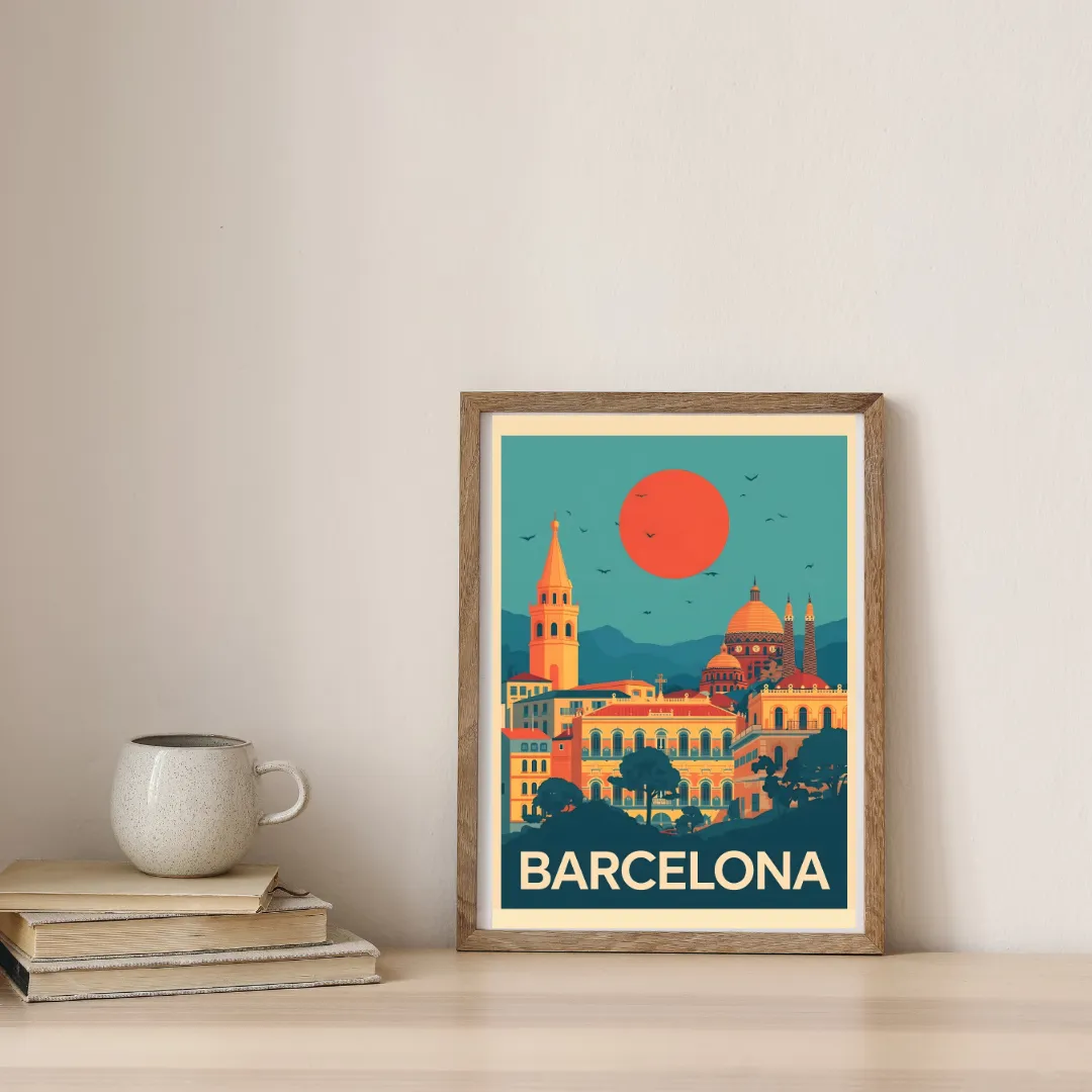 Barcelona Twilight Elegance — digital art print by Lurevi