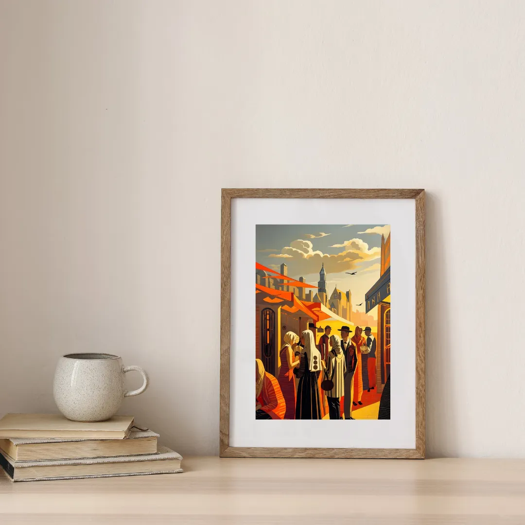 Sunlit Village Square — digital art print by Lurevi