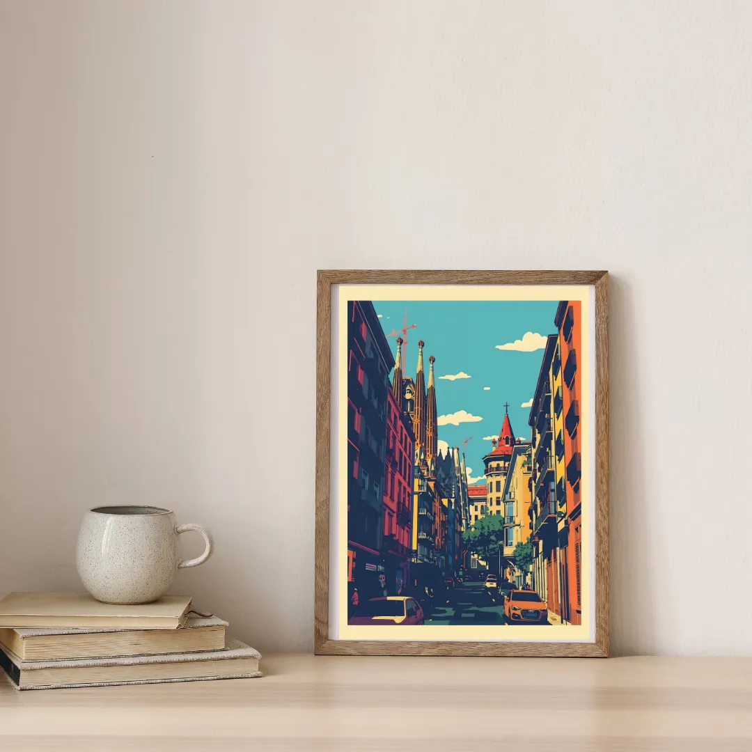 Barcelona Streetside Splendor — digital art print by Lurevi