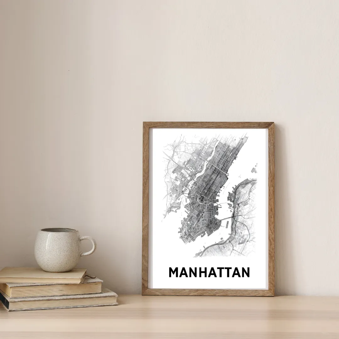 Mapping Manhattan Dreams — digital art print by Lurevi