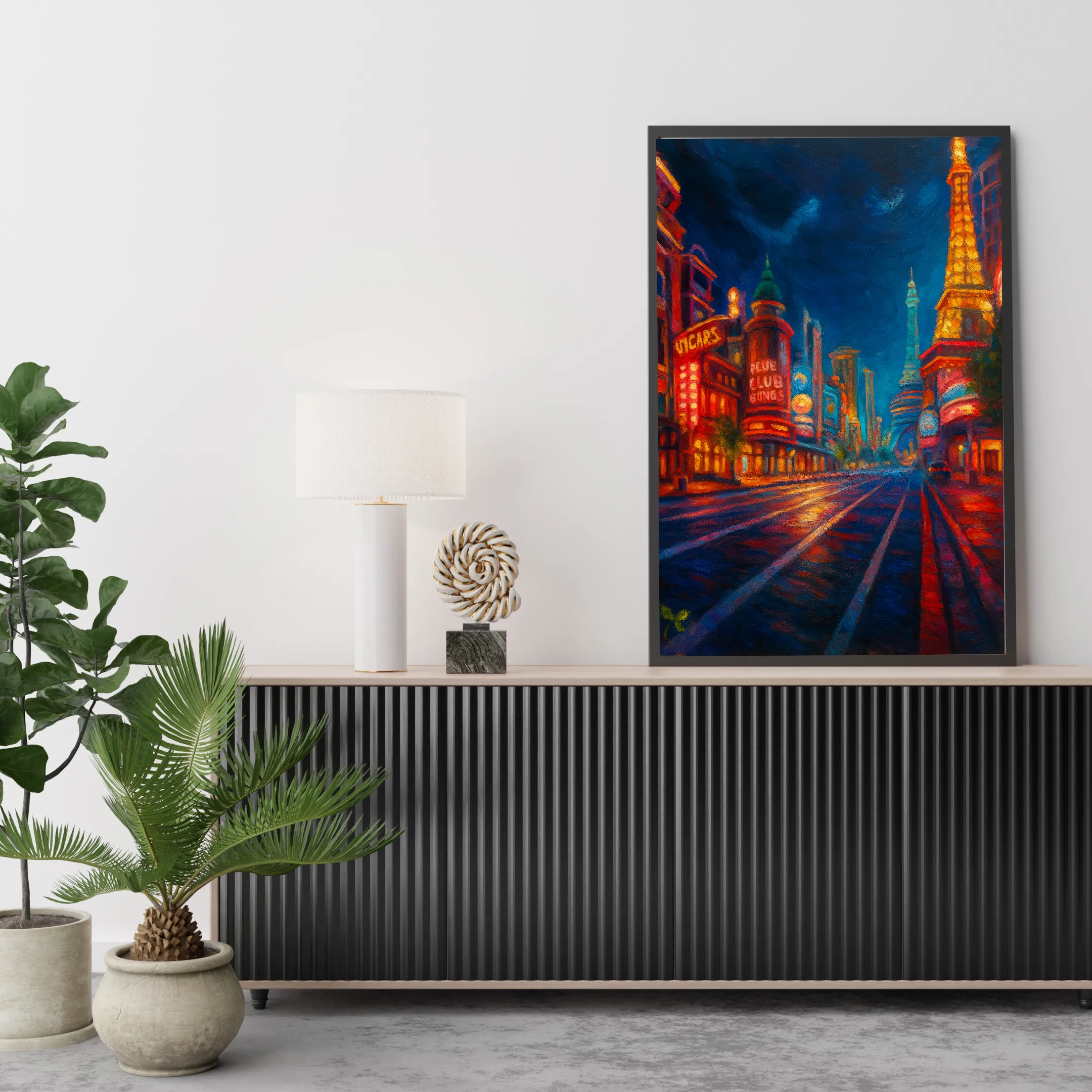 City Lights in Painted Dreams — digital art print by Lurevi