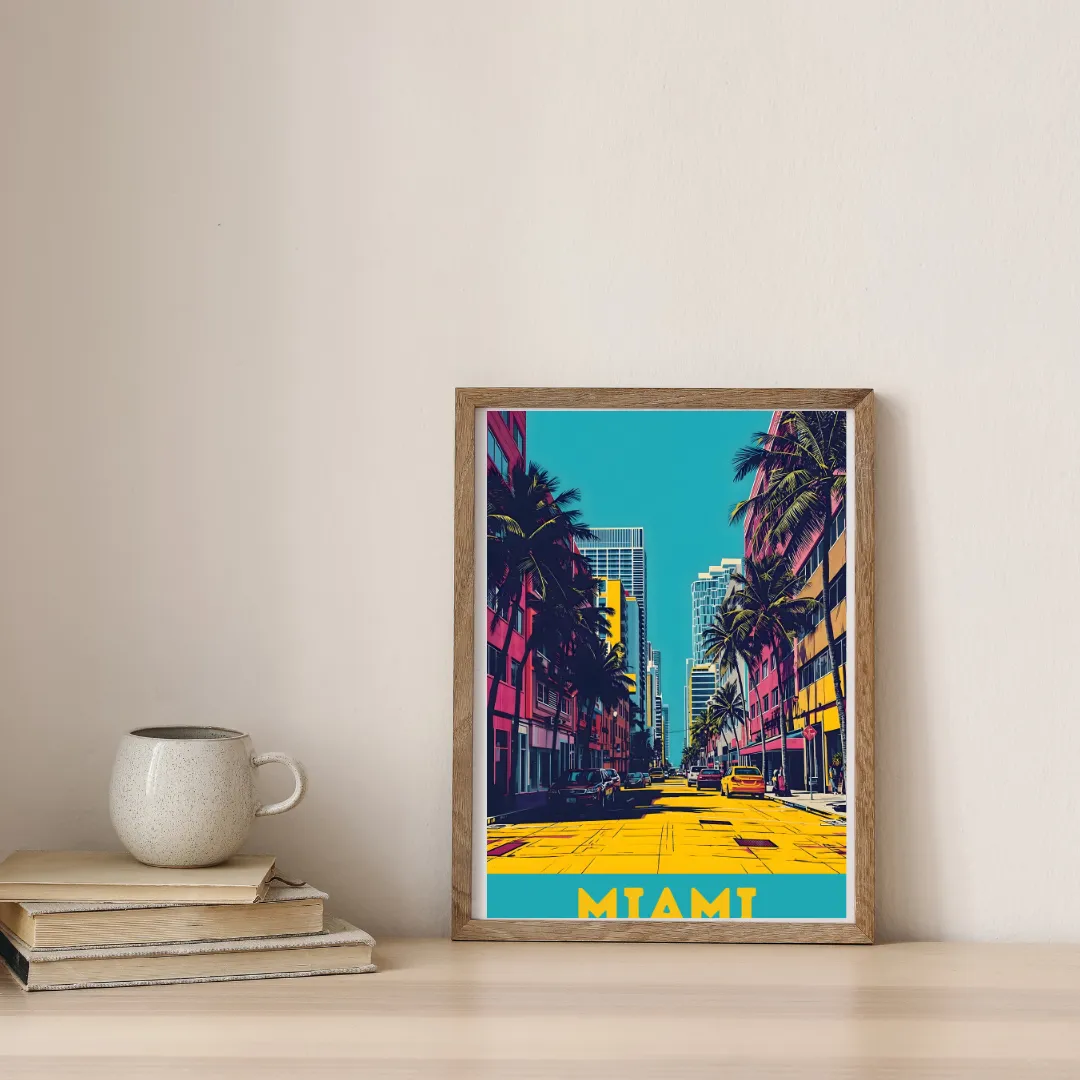 Miami Neon Boulevard — digital art print by Lurevi