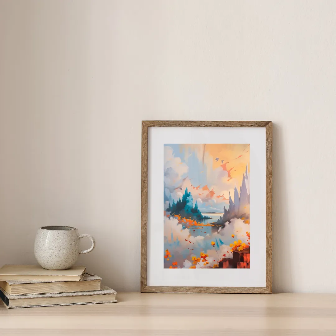 Realm of Floating Petals — digital art print by Lurevi