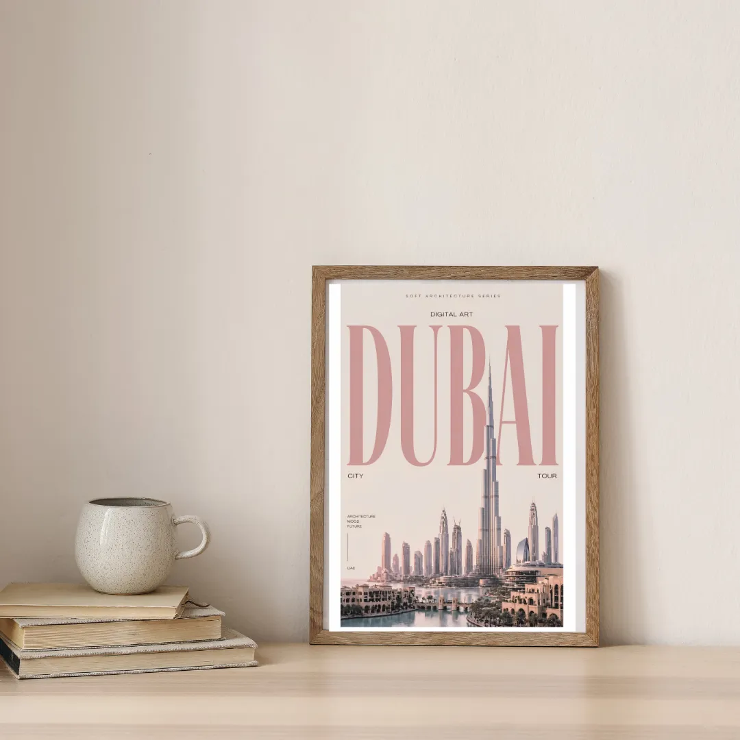 Blush Skyline of Dubai — digital art print by Lurevi