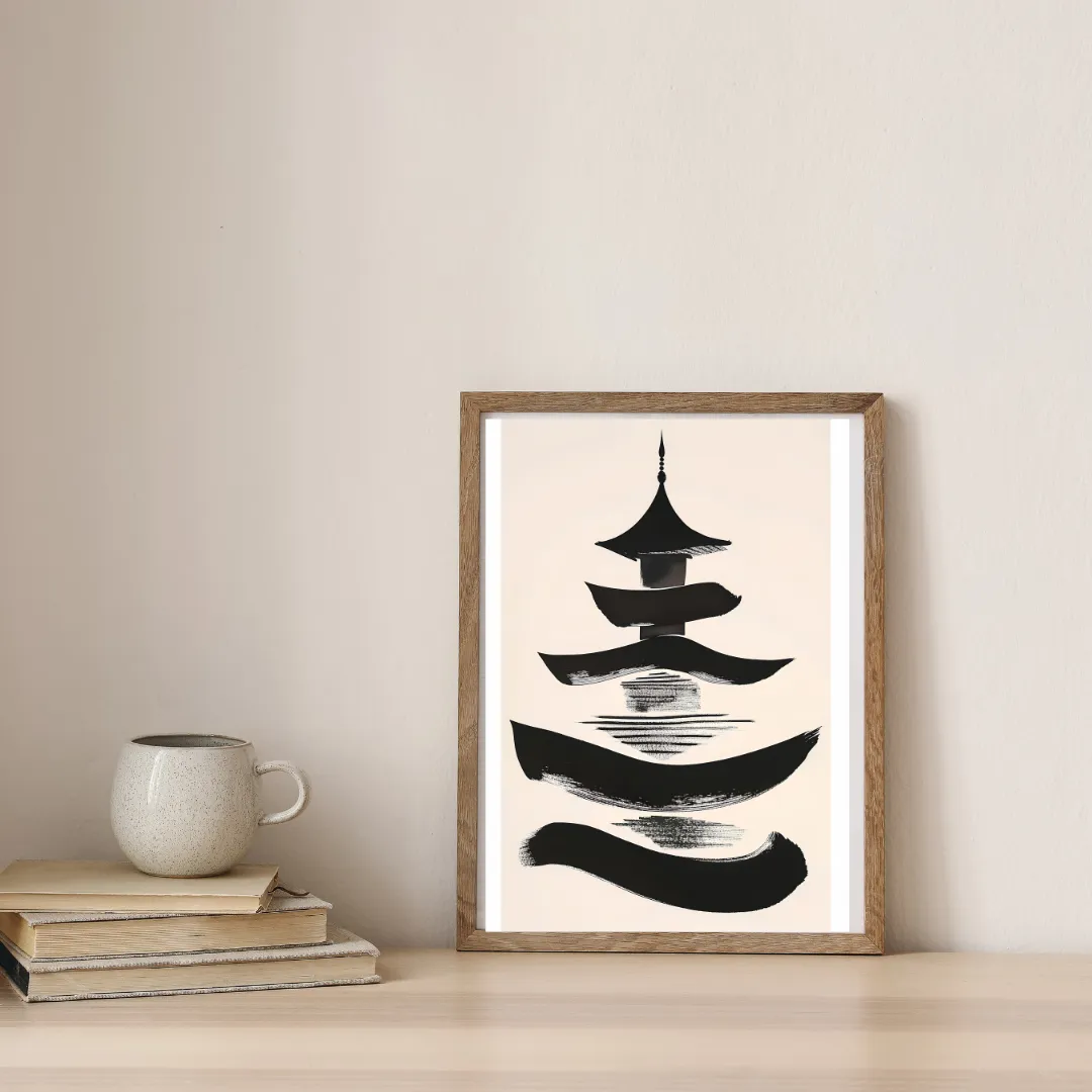 Zen Reflections in Ink — digital art print by Lurevi